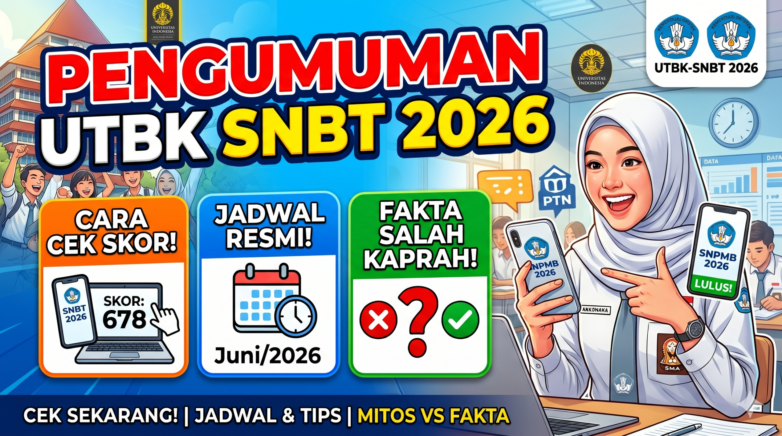 Pengumuman UTBK SNBT 2026: Cara Cek Skor, Jadwal Resmi, dan Fakta yang Sering Salah Kaprah