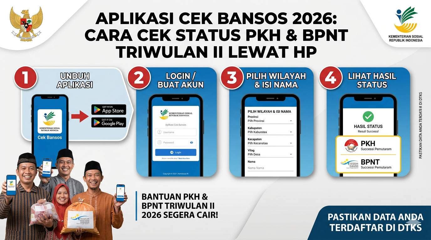 Aplikasi Cek Bansos 2026: Cara Cek Status PKH & BPNT Triwulan II Lewat HP