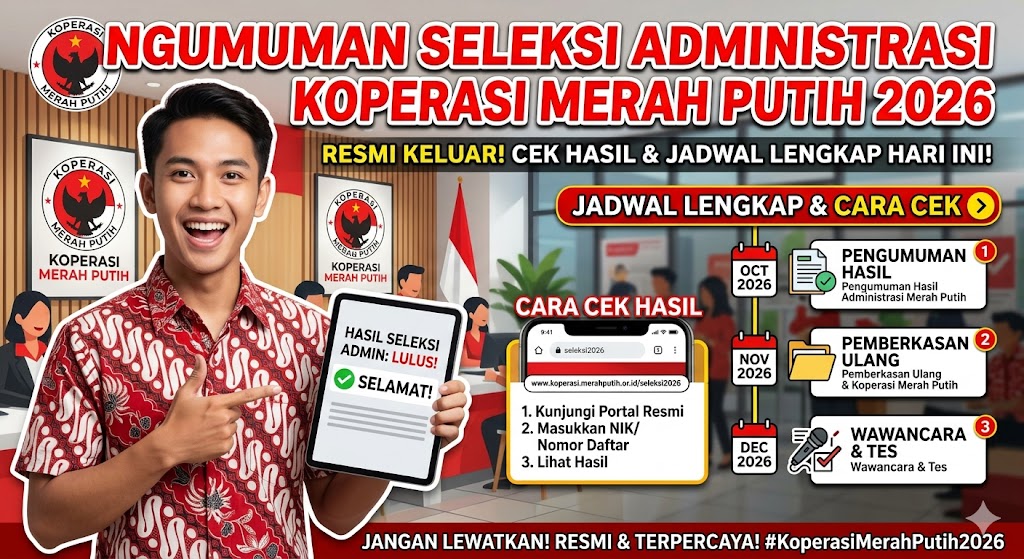 Pengumuman Seleksi Administrasi Koperasi Merah Putih 2026: Cara Cek Hasil dan Jadwal Lengkap